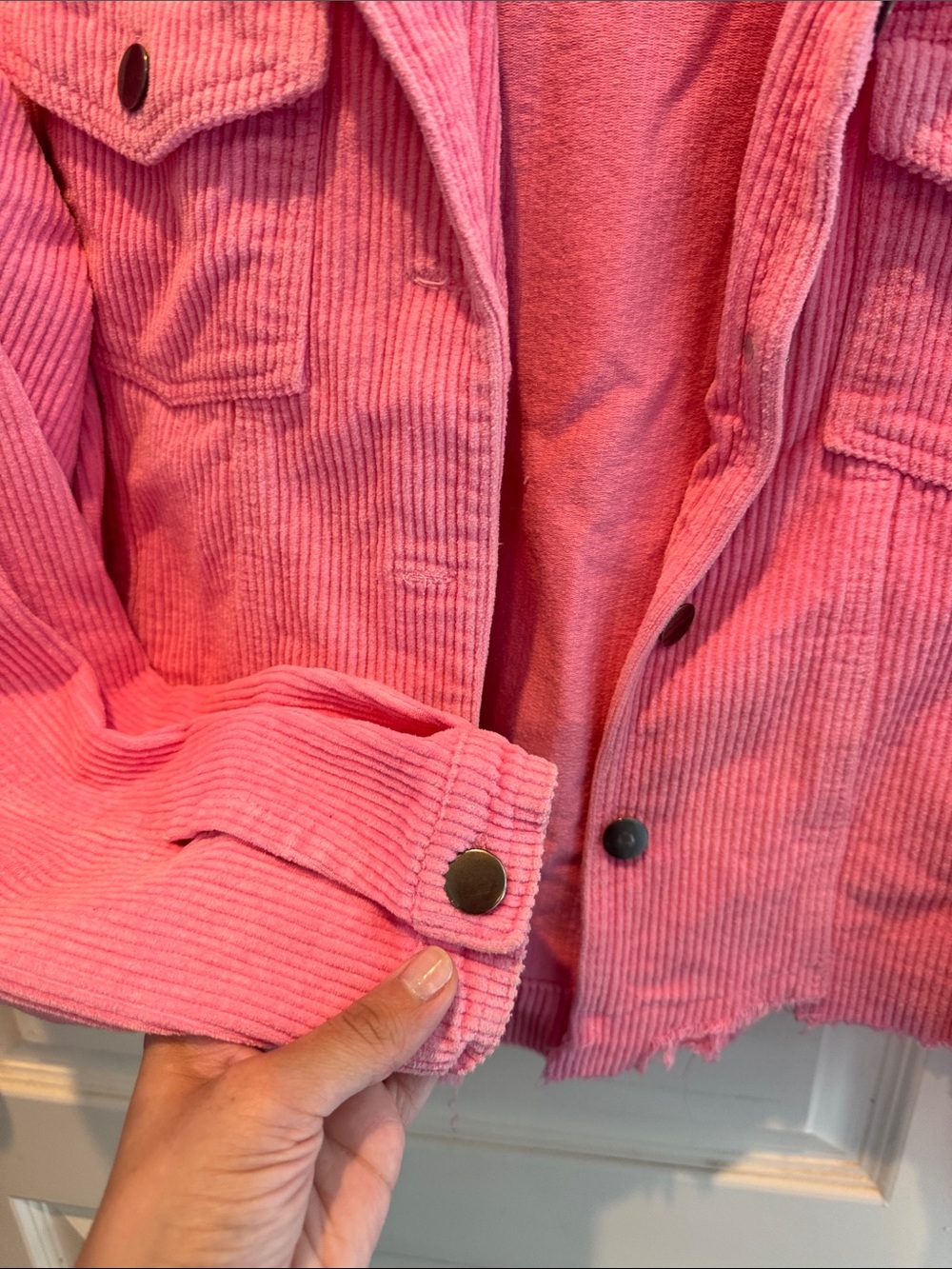 VICI Pink Corduroy Cropped Trucker Jacket - Picture 5 of 7